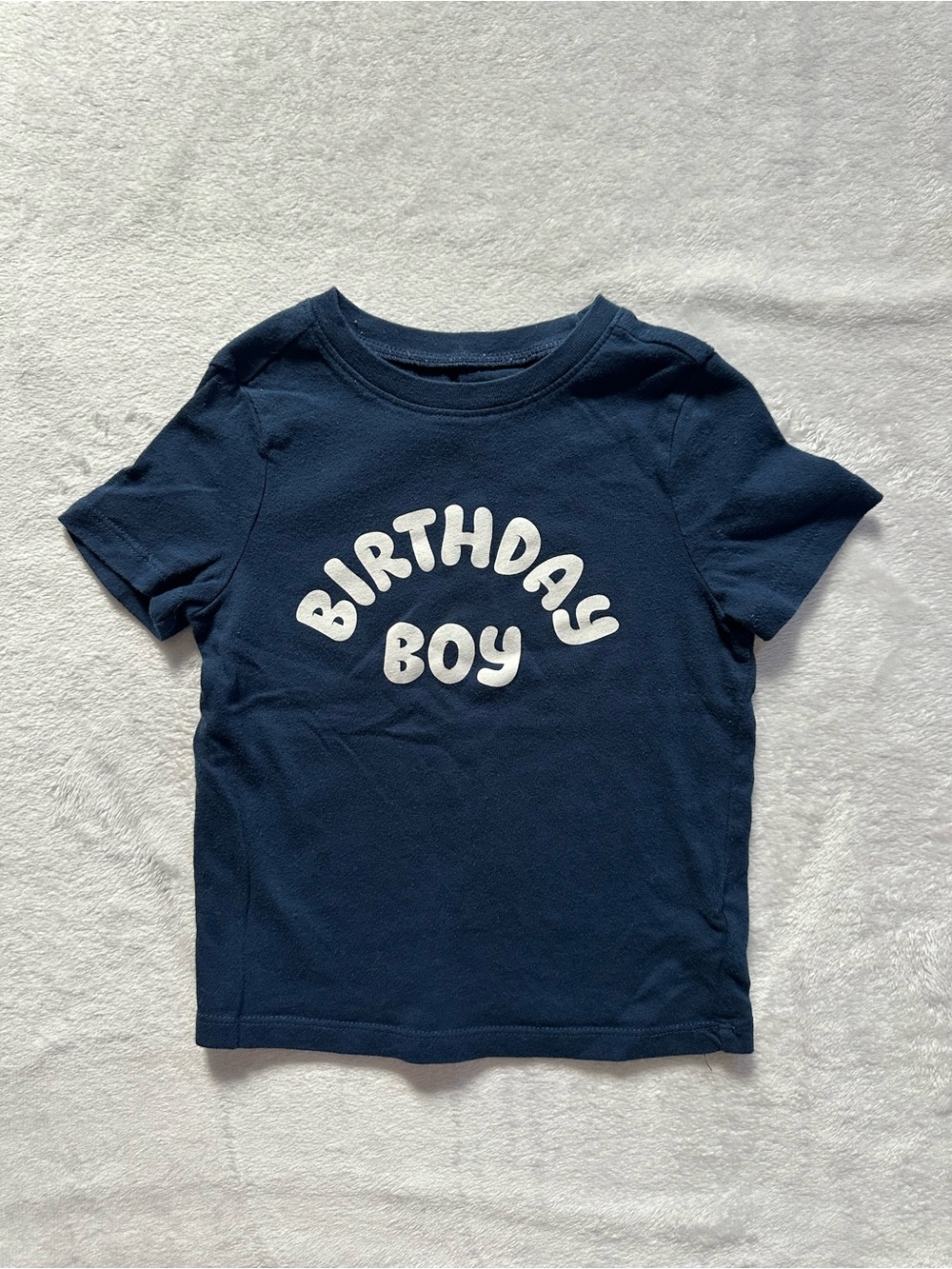 Old Navy Birthday Boy Short Sleeve T-Shirt Navy Blue White Toddler Boys Size 3T